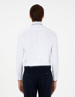 Beyaz Slim Fit Uzun Kollu G_mlek