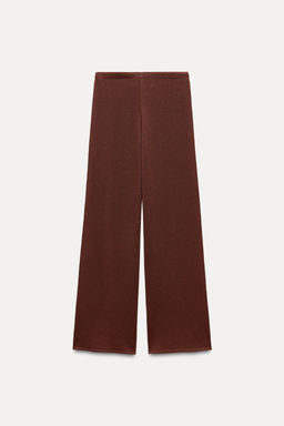 PLAIN KNIT STRAIGHT-LEG TROUSERS - Zara фото 5