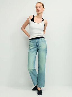 Джинсы straight с высокой посадкой регулярной длины / Zarina