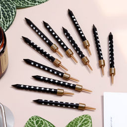 Цена за 3 шт. Свечи для торта «Золотая звезда», 6 см, 10 шт., чёрные