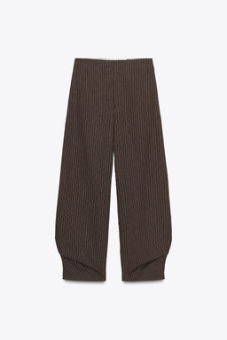 STRIPED LINEN BLEND BALLOON TROUSERS ZW COLLECTION - Zara фото 5