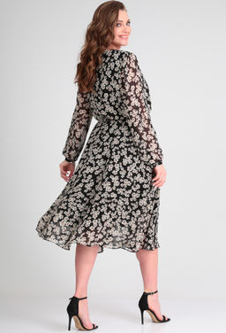 Платье Lady Line 522 черный цветы