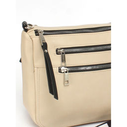 Сумка женская искусственная кожа ADEL-294, 2 отд/2плеч рем, бежевый/черный 252896 - Adelia фото 4