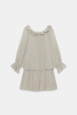 VESTIDO GEORGETTE VOLANTES BRILLOS / Gris - Zara фото 6