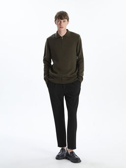 Polo Yaka Uzun Kollu Erkek Triko Kazak