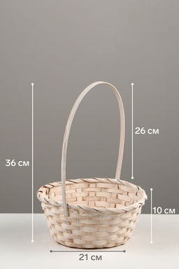 Корзина плетёная для хранения, бамбуковая, круглая, светлая, набор 3 шт.