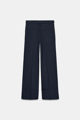 PINSTRIPED TROUSERS WITH BELT - Zara фото 7