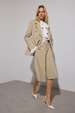 Limited Edition Vizon Straight/Duz Kesim Pilili Dokuma Kumas Sort & Bermuda TWOAW26SR00033 - Trendyolmilla фото 2