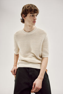 Camiseta en punto pointelle Regular Fit