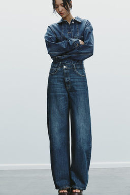 TRF MID-WAIST CROSSOVER BAGGY JEANS - Zara фото 5
