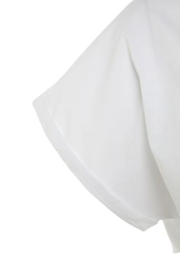 Beyaz %100 Pamuk Bisiklet Yaka Super Crop Orme T-Shirt TWOSS21TS0091