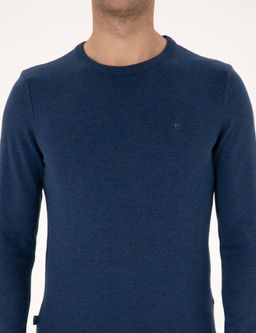 _ndigo Melanj Slim Fit Bisiklet Yaka Basic Triko Kazak