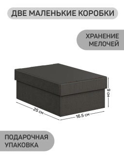 Короба картонные,1 шт.-25*33*18.5см,2 шт.-16.5*25*9см,моно,черный, CLASSIC GREY, шт - Valiant фото 9