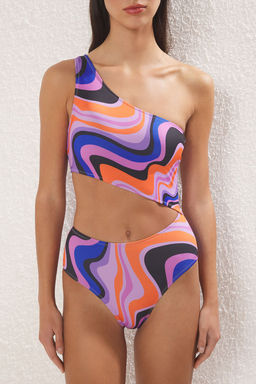 TRENDYOLMILLA Soyut Desenli Tek Omuz Regular Mayokini TBESS23MA00243 фото 15