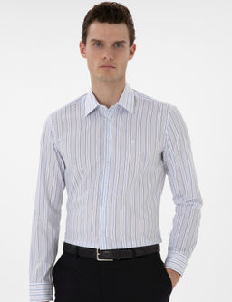Рубашка Pierre Cardin Slim Fit синяя с длинным рукавом