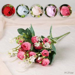 Цветок искусственный Букет роз 31 см / BR-31 /уп 1200/ (Бежевый)