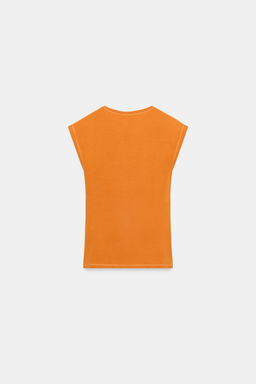 CAMISETA CON ALGOD?N / Naranja
