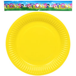 Цена за 6 шт. Тарелка бумажная 18 см в наборе 10 шт "Желтый"