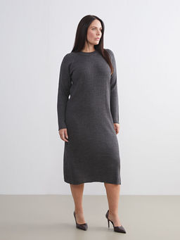 Bisiklet Yaka Triko Elbise