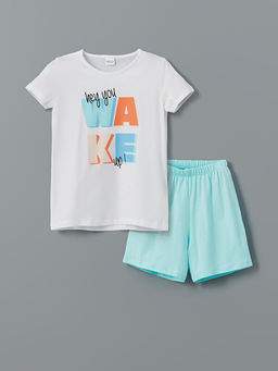 Bisiklet Yaka K?z ?ocuk ?ortlu Pijama Tak?m?