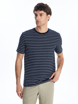 Bisiklet Yaka ?izgili Erkek Ti??rt