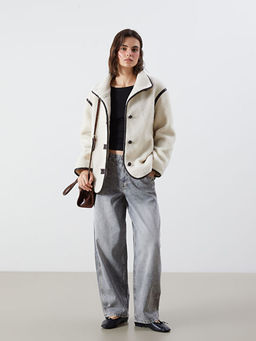 Ceket Yaka Kad?n Pel?? Mont