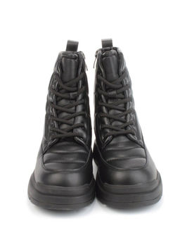 04-A117-1M BLACK Ботинки зимние женские (натуральная кожа, натуральная шерсть)