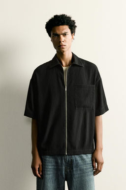 CAMISA RELAXED FIT RELIEVE / Negro - Zara фото 2