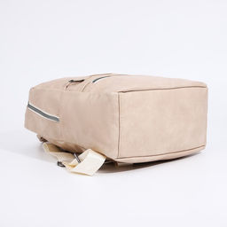 Рюкзак женский из искусственной кожи на молнии, 2 кармана, цвет бежевый - Simaland фото 3