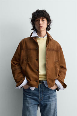 RELAXED FIT LEATHER SUEDE JACKET LIMITED EDITION - Zara фото 2