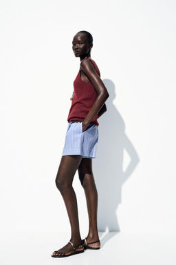STRIPED BERMUDA SHORTS WITH BELT - Zara фото 3