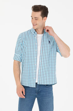 U. S. Polo Assn Erkek Kareli Turkuaz G_mlek Sepette S_rpriz _ndirim - U.s. polo assn фото 3