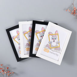 Набор фоторамок для фото Keep memories 10×15 см «Формат», 4 шт., чёрный, белый, (стекло)