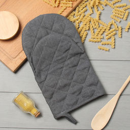 Варежка-прихватка Этель ECO grey, 15х28 см, 100% лён, 245 г/м2  фото 2