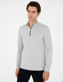 Серый меланжевый свитшот стандартного кроя - Cacharel фото 3