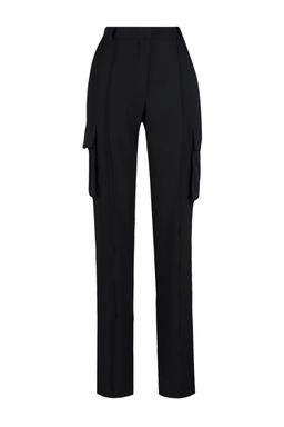 TRENDYOLMILLA Siyah Kargo Straight/Duz Kesim Dokuma Cift Cepli Dokuma Pantolon TWOAW22PL0343  фото 12