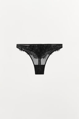 MESH THONG WITH LACE TRIM - Zara фото 4