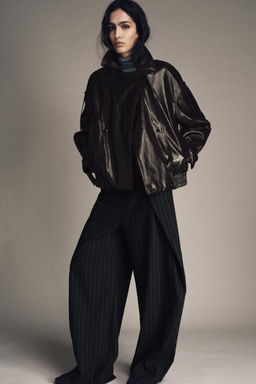 ZW COLLECTION PINSTRIPE TROUSERS WITH WOOL