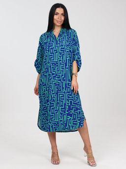 5116 ПЛАТЬЕ ЖЕНСКОЕ (Синий с зеленым)