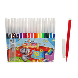 Фломастеры 18 цветов, невентилируемый колпачок