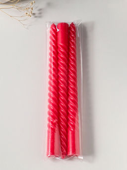 Свеча витая 25 см (набор 3 шт) 57 гр, 5 ч, цв. красный