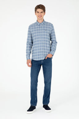 Мужская голубая рубашка с длинным рукавом - U.s. polo assn фото 4