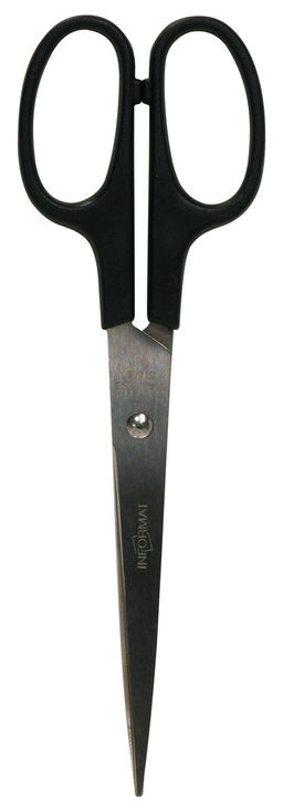 Ножницы INFORMAT 180 мм черные, ручки пластиковые