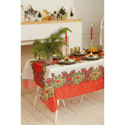 Скатерть новогодняя Доляна Счастливого Нового года 145*260 +/- 2 см, 100% п/э  фото 7