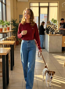 K13370 Лонгслив OVER SIZE с вышивкой БУРГУНДИ