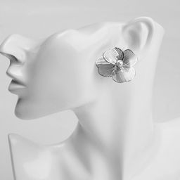 Серьги с жемчугом Цветы лёгкие, цвет белый в серебре