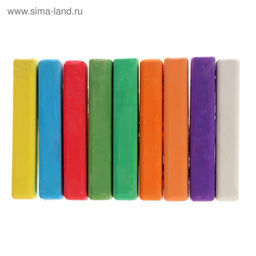 Цена за 6 шт. Мелки цветные «АЛГЕМ», в наборе 9 штук, квадратные