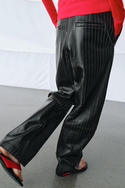 STRIPED LEATHER TROUSERS ZW COLLECTION LIMITED EDITION - Zara фото 12