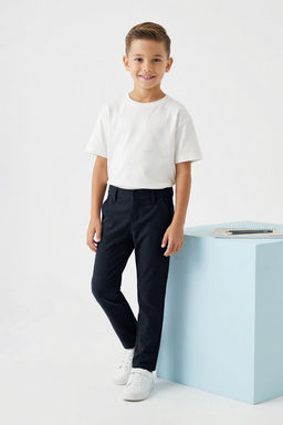 Lacivert Duz/Basic Regular Dokuma Erkek Cocuk Okul Pantolonu TKDAW26PL00000 - Trendyolmilla фото 10