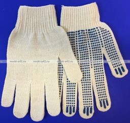 Цена за 10 пар. Перчатки рабочие хб с ПВХ - 10 класс, 5-и нитка СТАНДАРТ БЕЛЫЕ - For you фото 7